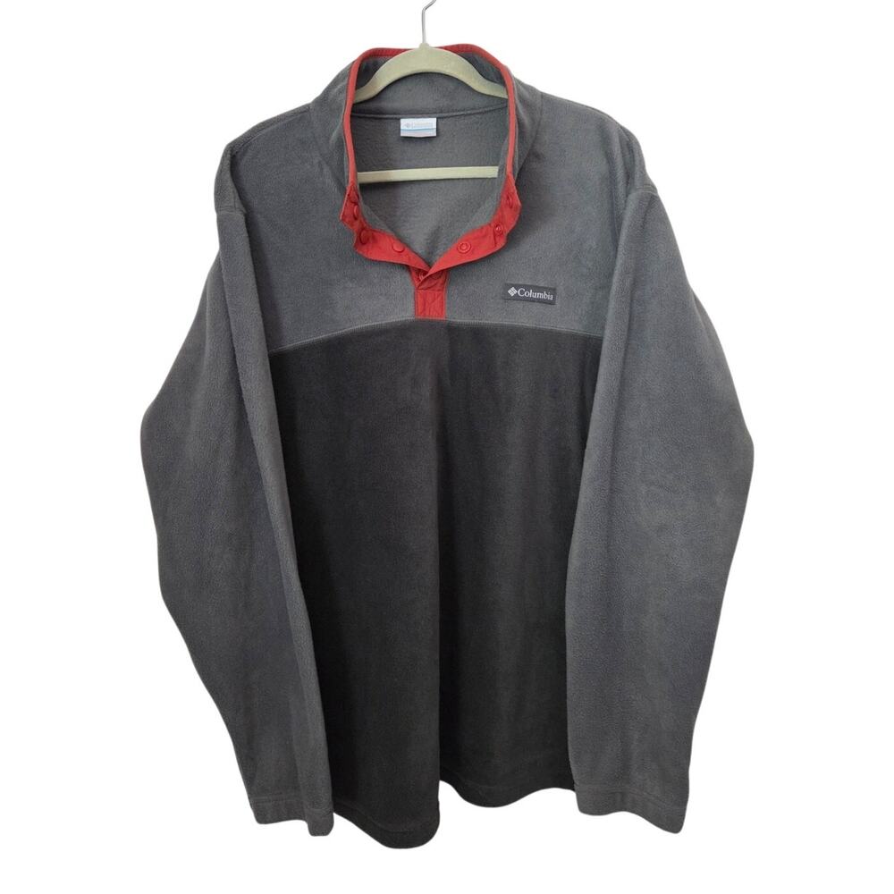 Columbia Men's Steens Mountain Half Snap Fleece Pullover Size XXL Grey